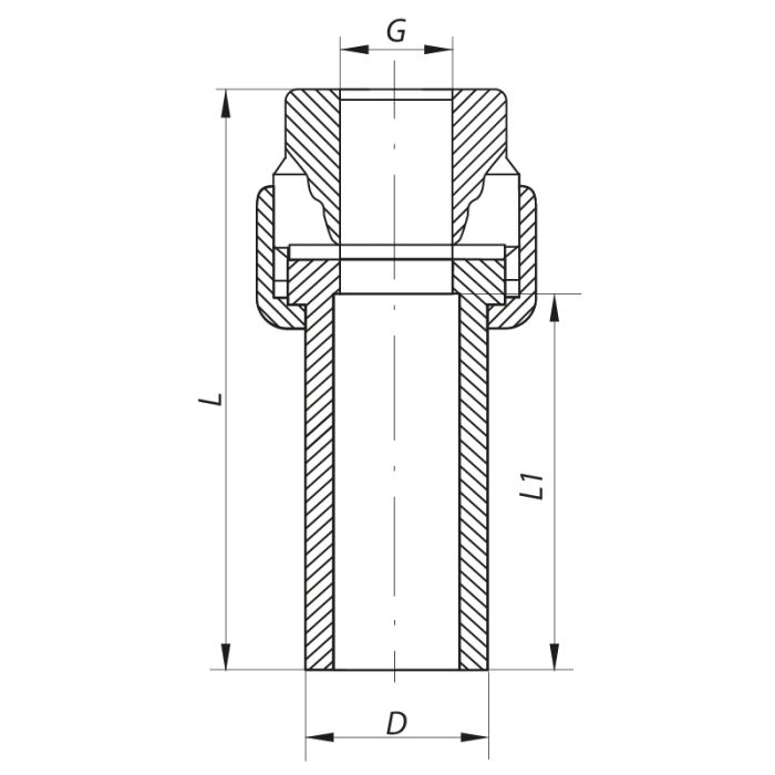 Розбірне різьбове з'єднання ВР 25x3 / 4F PPR Koer K0235.PRO (KP2600)