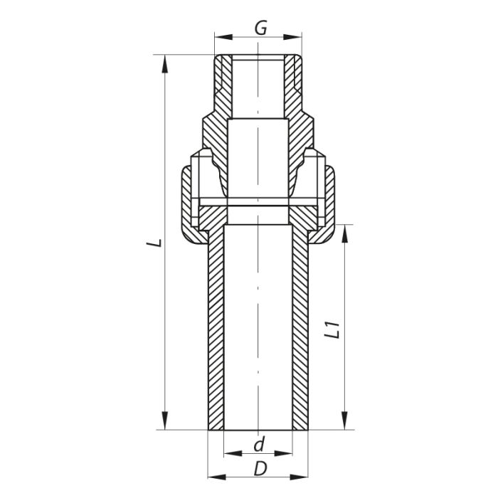 Розбірне різьбове з'єднання НР 20x1 / 2M PPR KOER K0237.PRO (KP2602)