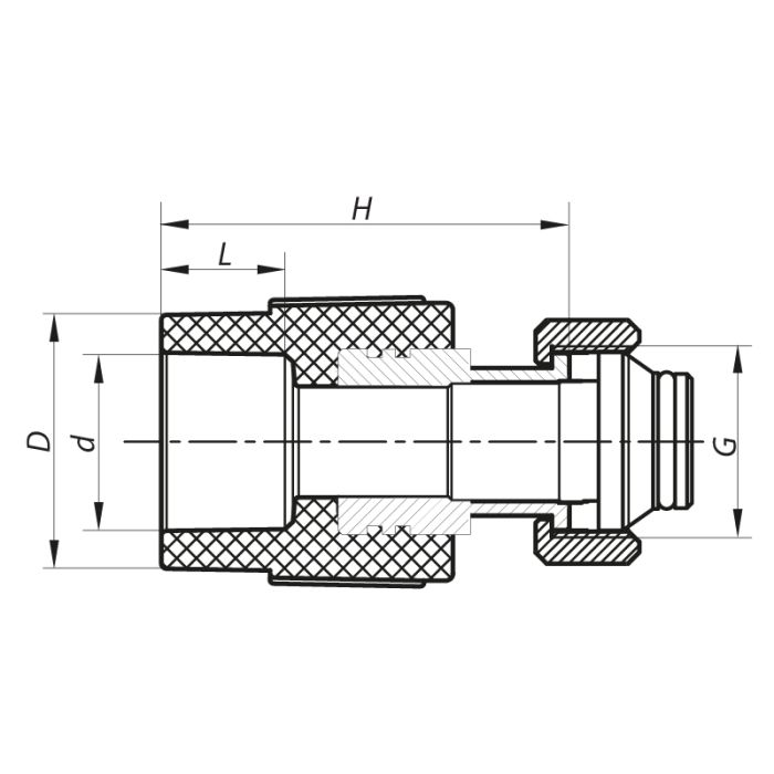 Муфта з євроконусом і накидною гайкою 20x3 /4 PPR Koer K0240.PRO (KP2606)