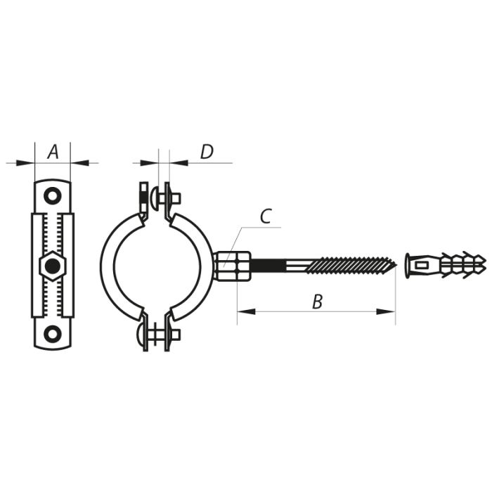 Хомут трубний оцинкований Koer KCB.10.G 3" (87-92) сірий (KR2791)