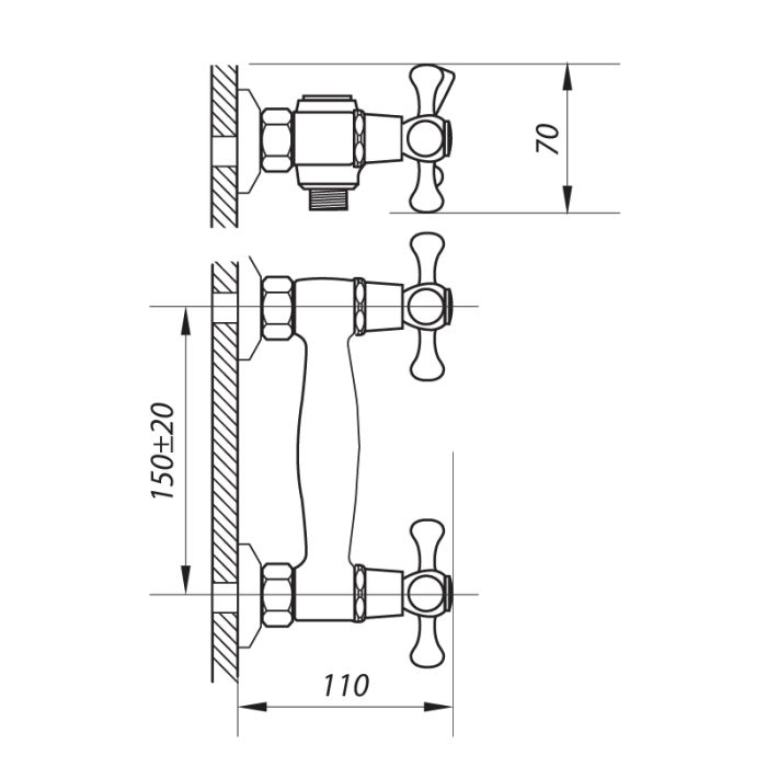 Змішувач для душу Zerix TMK5 725 (ZX0207)