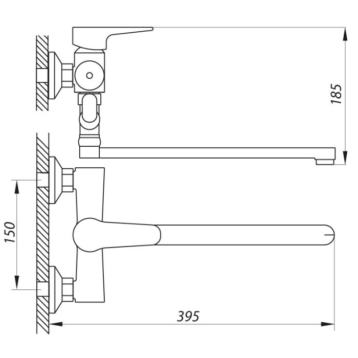Змішувач для ванни Zerix PUD6 146 (ZX2938)