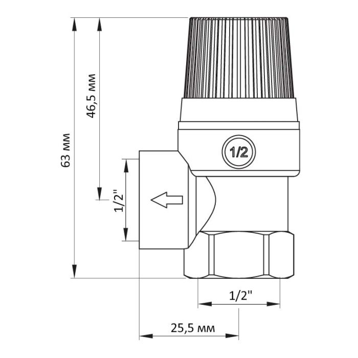 Запобіжний клапан 1.5BAR Koer KR.1260 (KR2679)