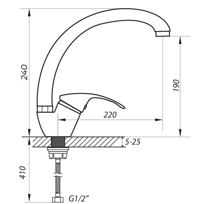 Змішувач для кухні Zerix YUB 183 (ZX0105)