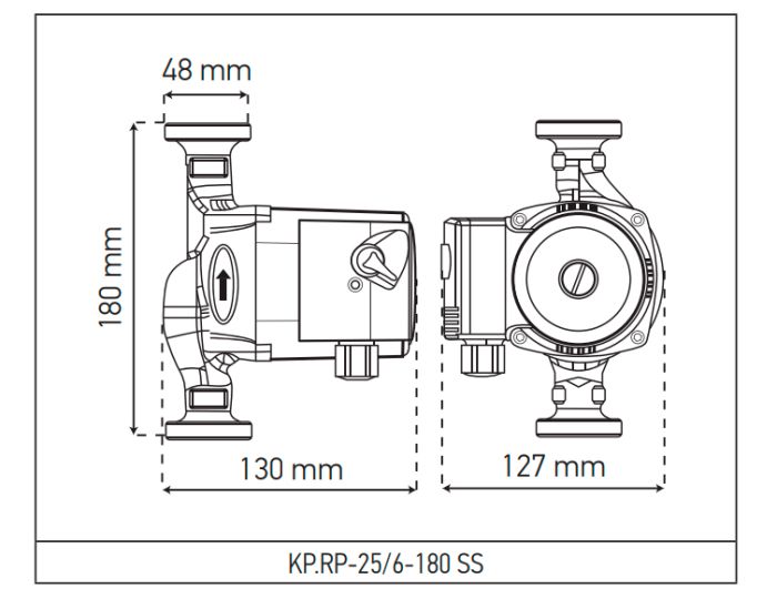 Рециркуляційний насос Koer KP.RP-25/6-180 SS (з гайками) (KP2795)