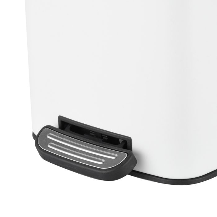 Відро для сміття з плавним закриттям квадратне Zerix Kubix-TC0106 White 6 л (колір білий) (ZX6109)