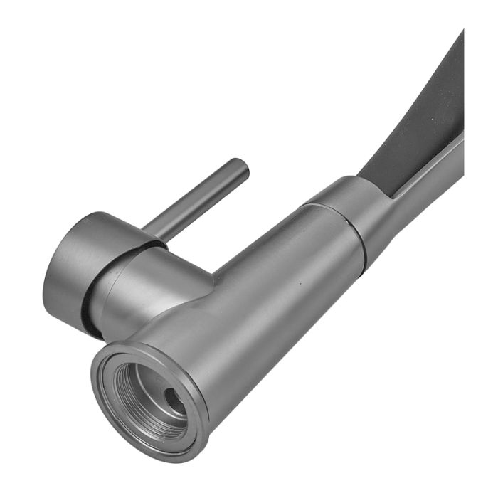 Змішувач для кухні з силіконовим виливом Zerix MAG-017 Graphite Refl.Black з нерж. сталі SUS304 (вил.чорний) (ZX6002)