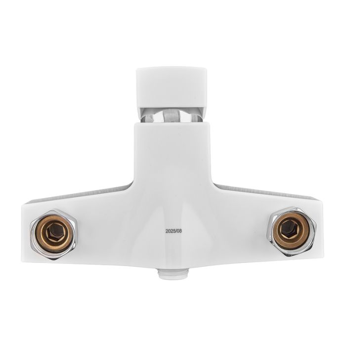 Змішувач для ванни Plamix Kubus-006 Euro Set White (з шлангом, лійкою та кронштейном) (PM0738)