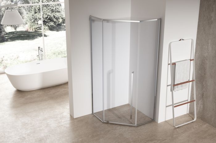 Душова кабіна без піддону Koer SR SC06-90x90x200-TR-01 прозоре скло Easy Clean 8мм, хром (KR5364)