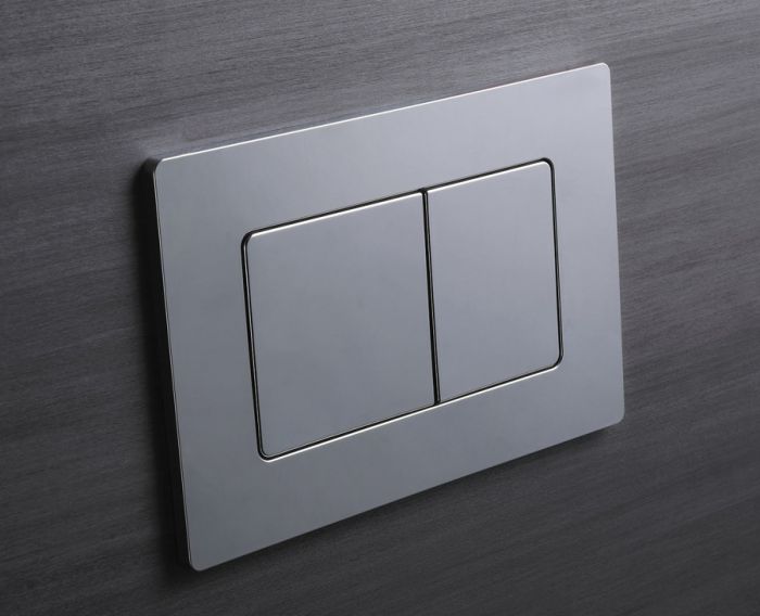 Панель змиву Koer KT-0602-01 240x160x10mm пластикова, кнопка квадратна (колір хром) (KR5178)