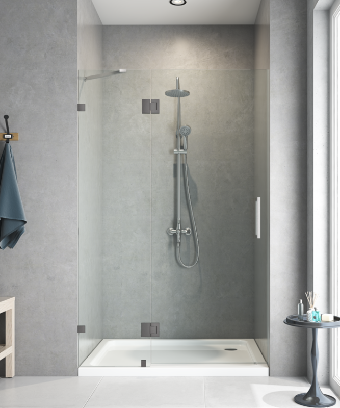 Двері в нішу Koer SR SD04-120x200-TR-07 прозоре скло Easy Clean 10мм, графіт (KR5388)