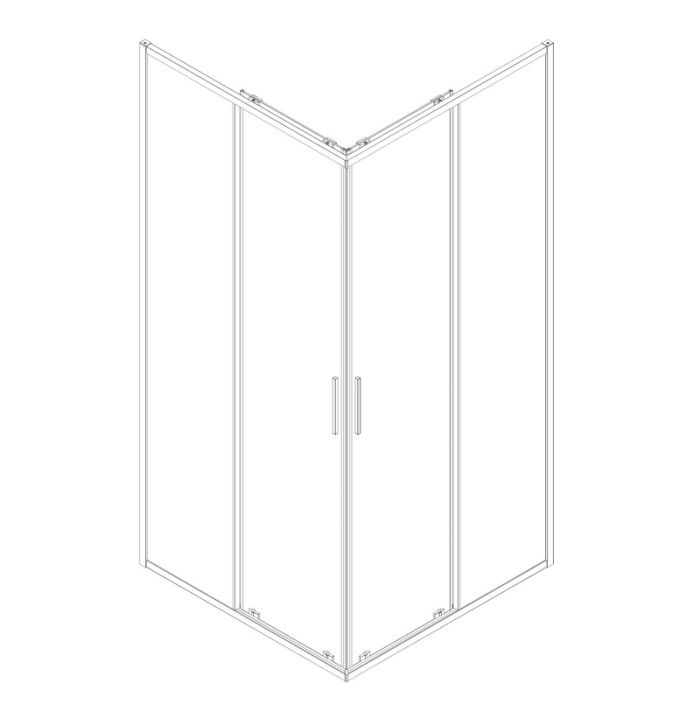 Душова кабіна без піддону Koer SR SC10-90x90x195-TR-01 прозоре скло Easy Clean 6мм, хром (KR5942)