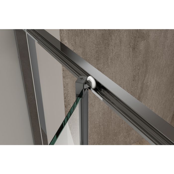 Душова кабіна без піддону Koer SR SC09-90x90x200-L-TR-07 прозоре скло Easy Clean 6мм Графіт (KR5685)