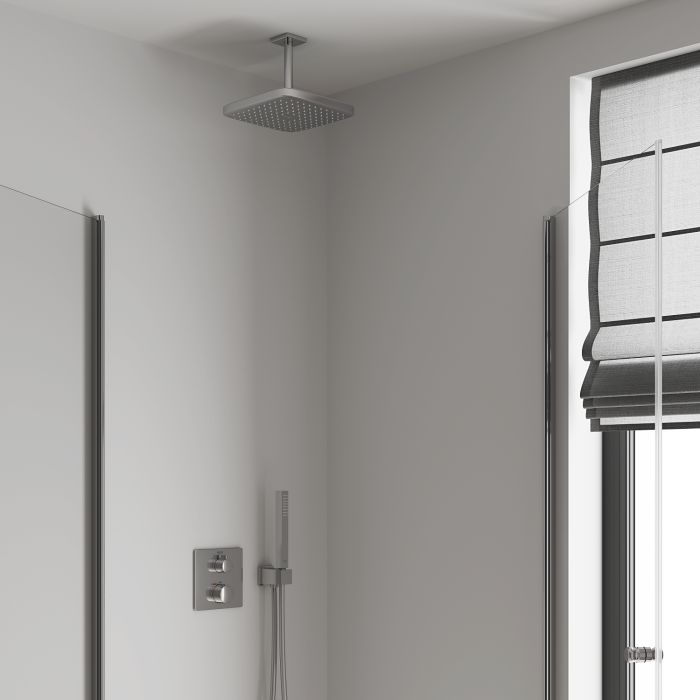 Верхній душ зі стельовим кронштейном Grohe Tempesta Cube (260088000)