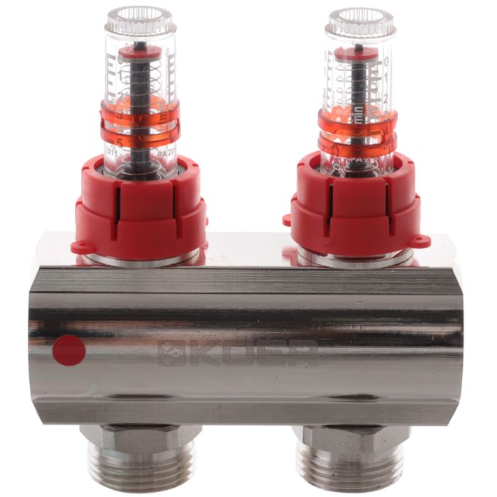 Колекторний блок з витратомірами Koer KR.1110-04 1"x4 ways (KR2641)