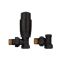 Комплект для підключення радіатора Koer SET-24.Black - 1/2'' кутовий з термоголовкою (KR5283)