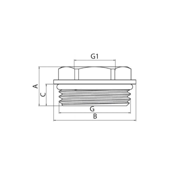 Футорка з ущільнювальним кільцем Koer KF.F0610-R - 1"x1/2" (KR5047)