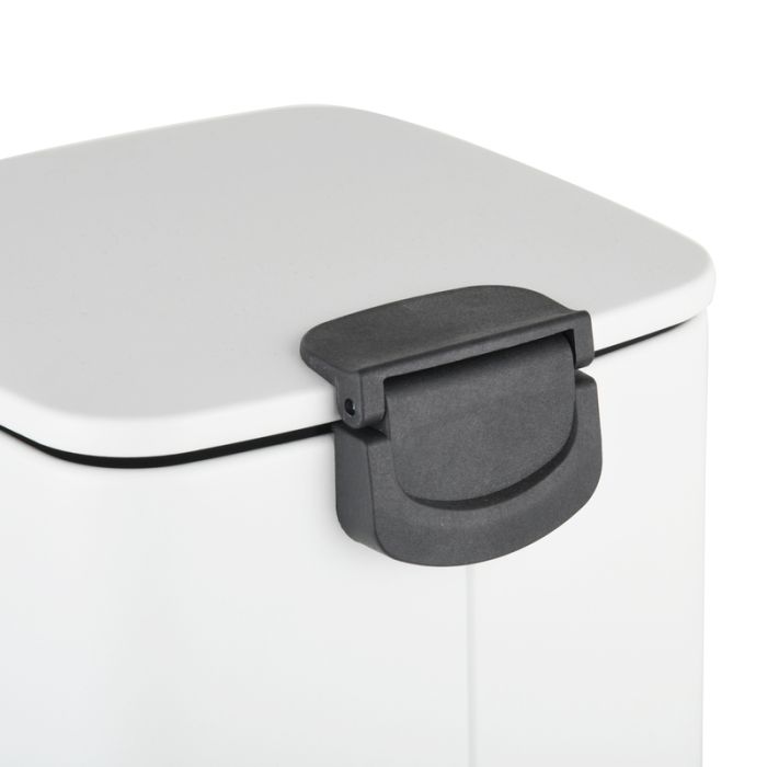 Відро для сміття з плавним закриттям квадратне Zerix Kubix-TC0106 White 6 л (колір білий) (ZX6109)
