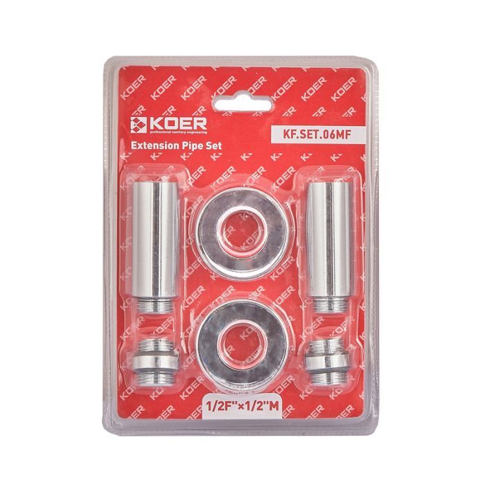 Комплект подовжувачів Koer KF.SET.06MF 1/2Fx1/2M хромований (KR5849)
