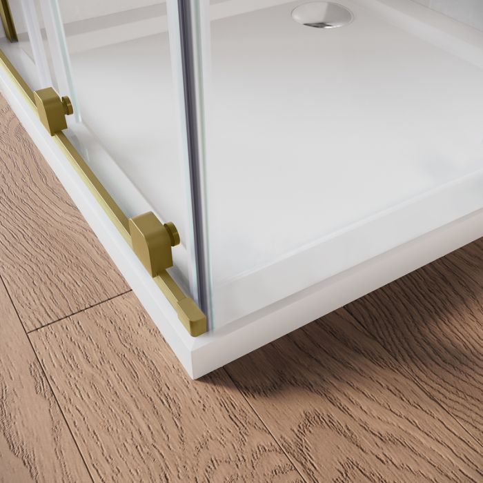 Двері у нішу Walk-In розсувні Koer SR SD07-120x200-R-TR-12 прозоре скло Easy Clean 8мм Матове золото (KR5774)
