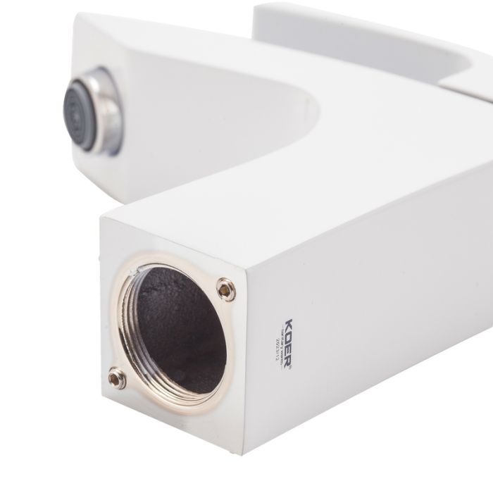 Змішувач для умивальника Koer KB-10007-04 (Колір хром+білий) (KR5149)