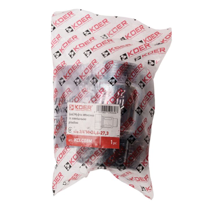 Муфта затискна із зовнішньою різьбою Koer KCI.C08M - 3/4"Мx24,6-27,3 (KR5906)