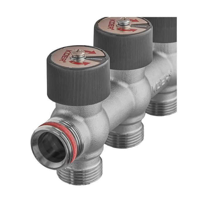Колектор вентильний без фітингу Koer KR.1128-3 - 3/4"x3/4"x3/4"x3 Ways (KR5872)
