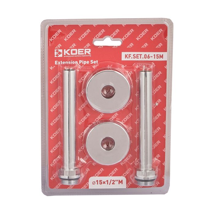Комплект подовжувачів Koer KF.SET.06-15M d15x1/2M хромований (KR5847)