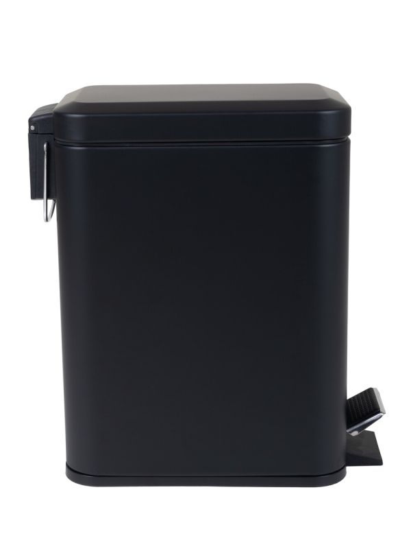 Відро для сміття з плавним закриттям прямокутне Zerix Sansa-TC0105 Black 5 л колір чорний (ZX5894)