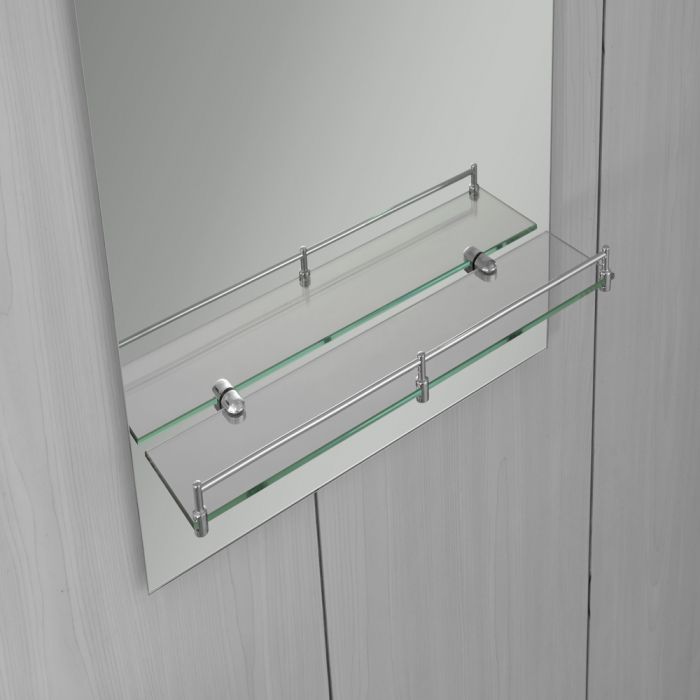 Дзеркало настінне Zerix LAGUNA MRZ03-50x70x11 прямокутне з дугоподібним верxом та полицею (ZX5622)