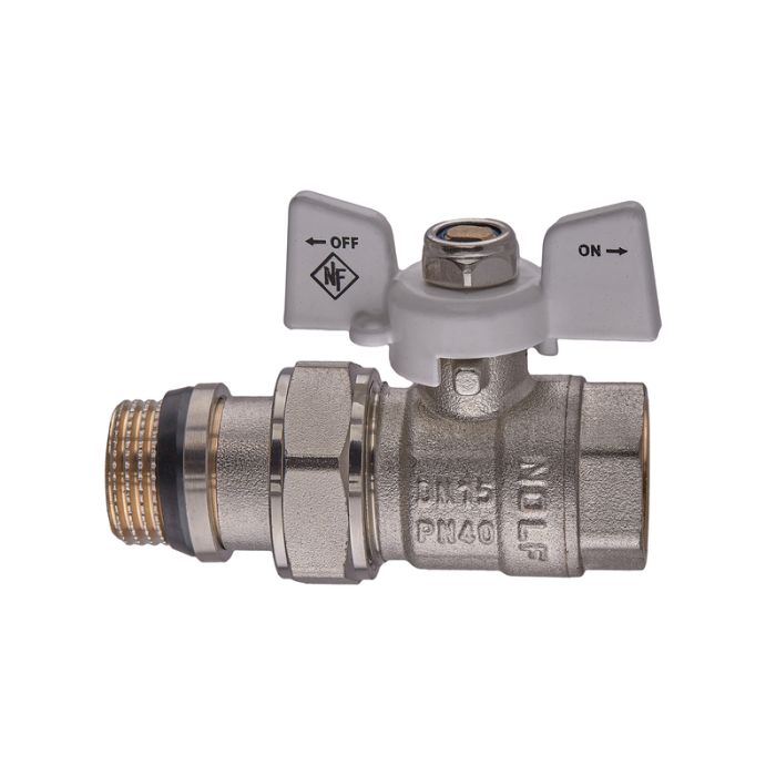 Кран кульовий з американкою Nolf classic NFC.963-06-1/2" FM ГШМ WHITE "антипротікання" (NF3160)