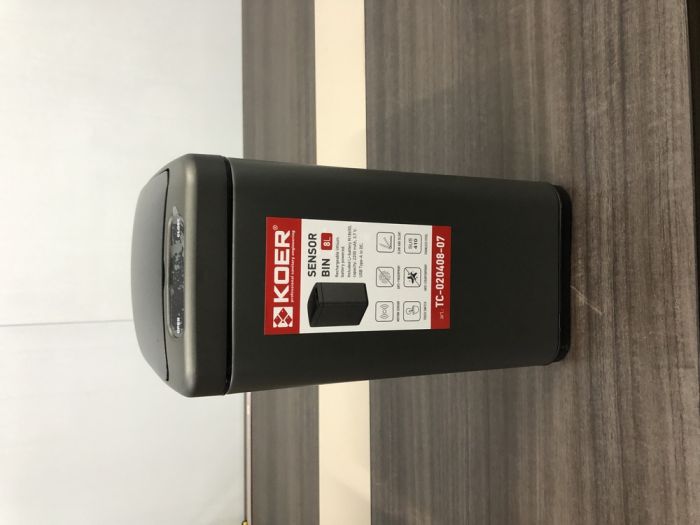 Відро для сміття сенсорне прямокутне Koer TC-020408-07 8 л колір графіт (KR5590)