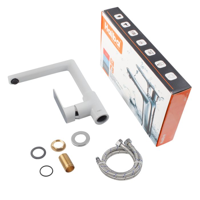 Змішувач для кухні HAIBA ALEX 018 WHITE-CHROME (HB9569)