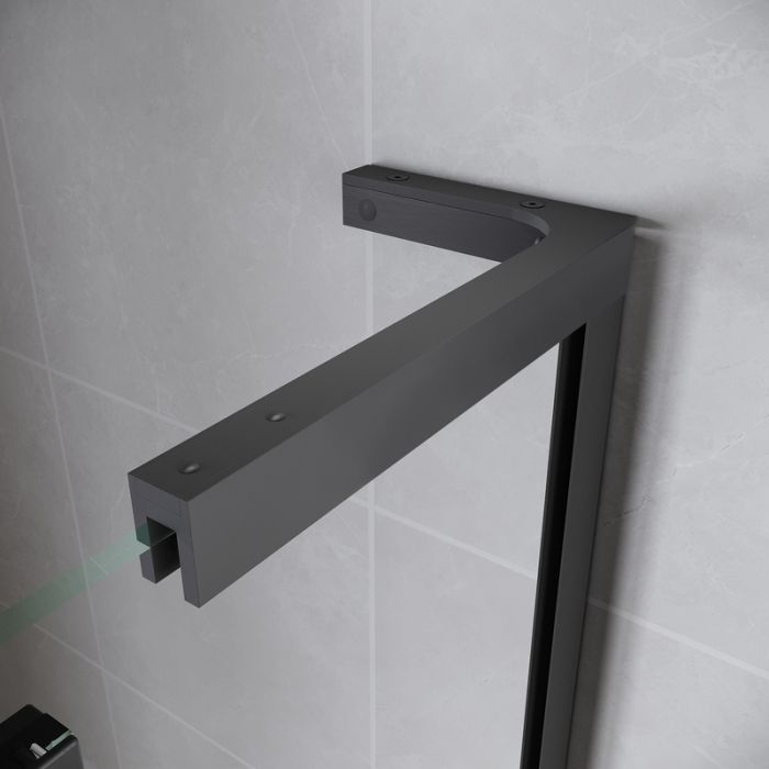 Двері у нішу Walk-In розсувні Koer SR SD07-120x200-L-TR-07 прозоре скло Easy Clean 8мм Графіт (KR5688)