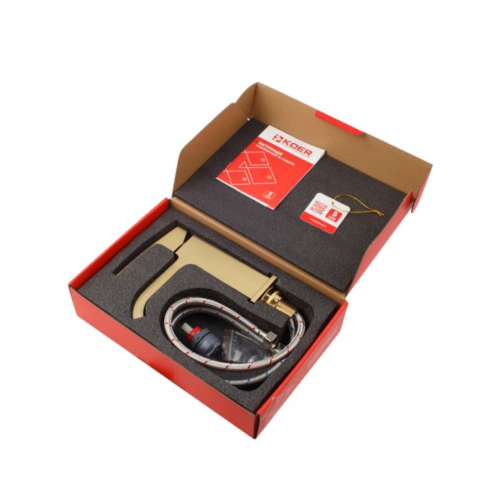 Змішувач для умивальника Koer KB-10037-12 (Колір матове золото) (KR6000)