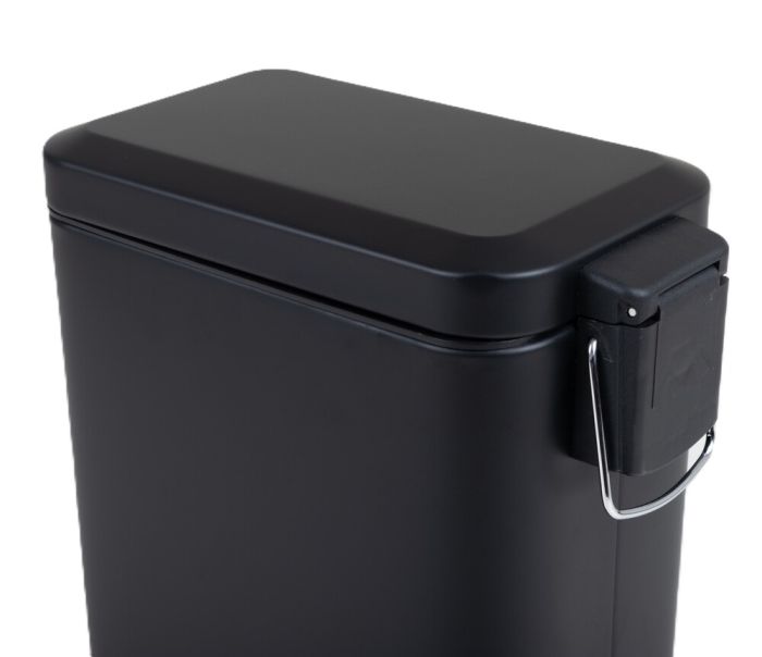 Відро для сміття з плавним закриттям прямокутне Zerix Sansa-TC0105 Black 5 л колір чорний (ZX5894)