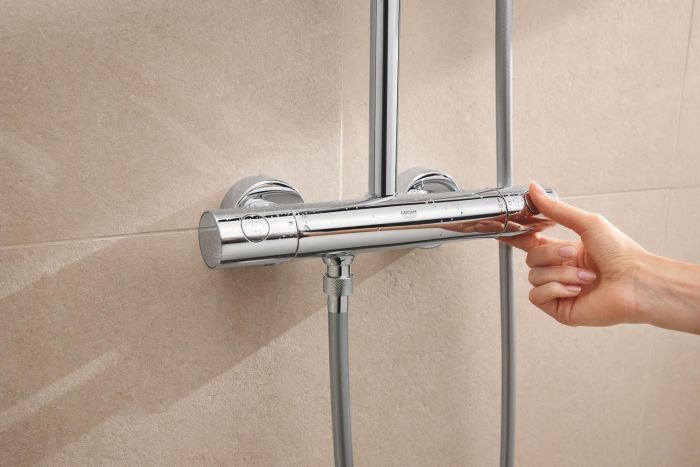 Душова система з термостатом для настінного монтажу Grohe Tempesta System 250 Cube (26689001)
