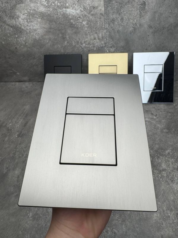 Панель змиву Koer KT-0607-07 157x198x10mm пластикова, кнопка квадратна (колір графіт) (KR5345)