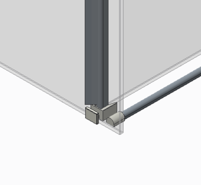 Бічна стінка до кабіни Koer SR SW01-90x200-TR-07 прозоре скло Easy Clean 8мм, графіт (KR5382)