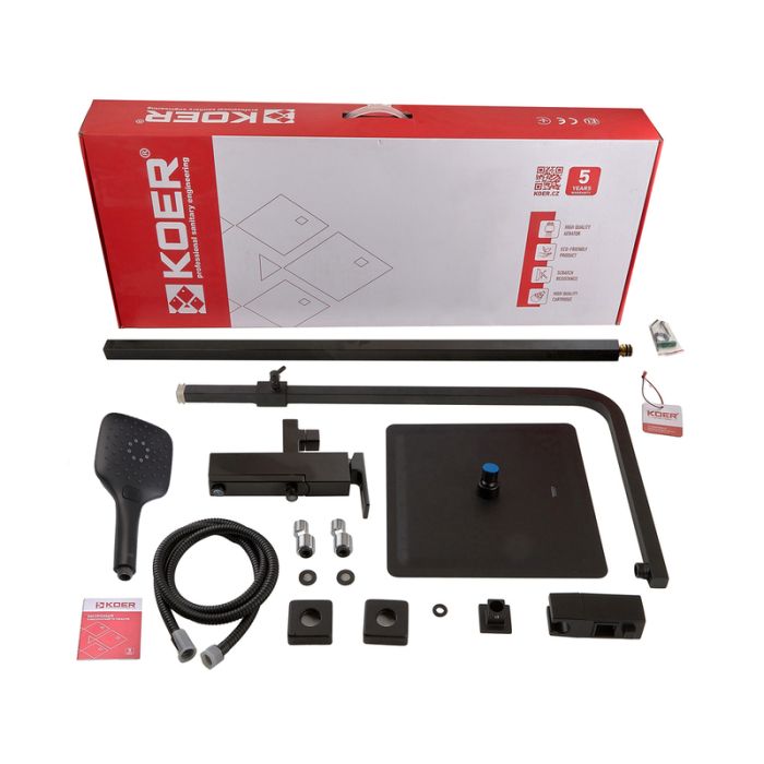 Душова колона із змішувачем Koer KB-56009-05 (Колір чорний) (KR3507)