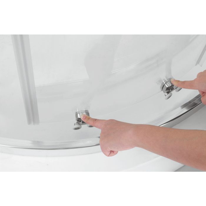 Душова кабіна без піддону Koer SR SC04-90x90x195-TR-02 прозоре скло Easy Clean 5мм SS Color (KR5682)