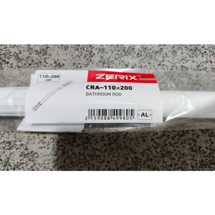 Штанга для шторки телескопічна пряма Zerix CRA-110x200 110cm-200cm (алюміній) (ZX4998)
