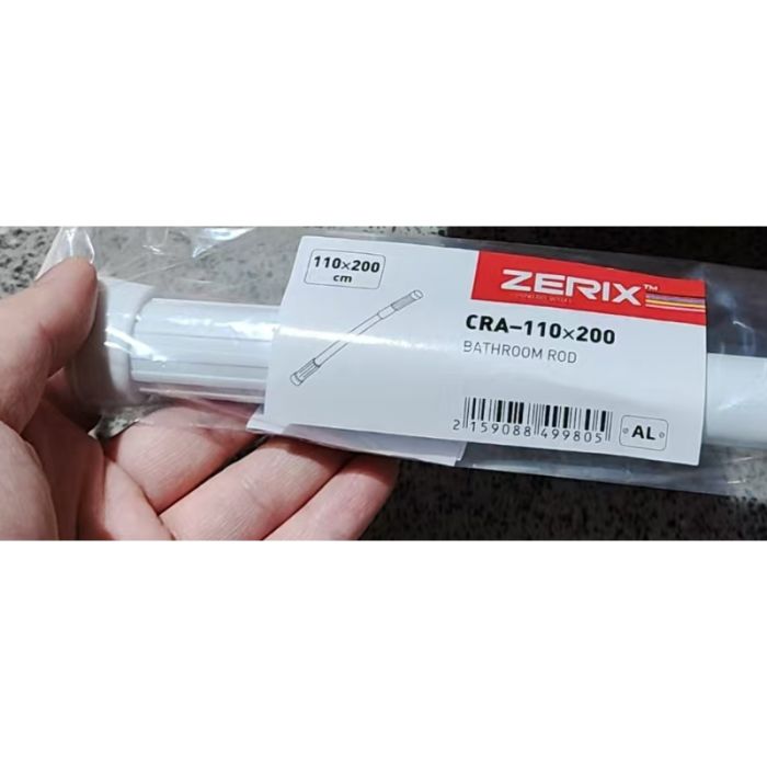 Штанга для шторки телескопічна пряма Zerix CRA-110x200 110cm-200cm (алюміній) (ZX4998)