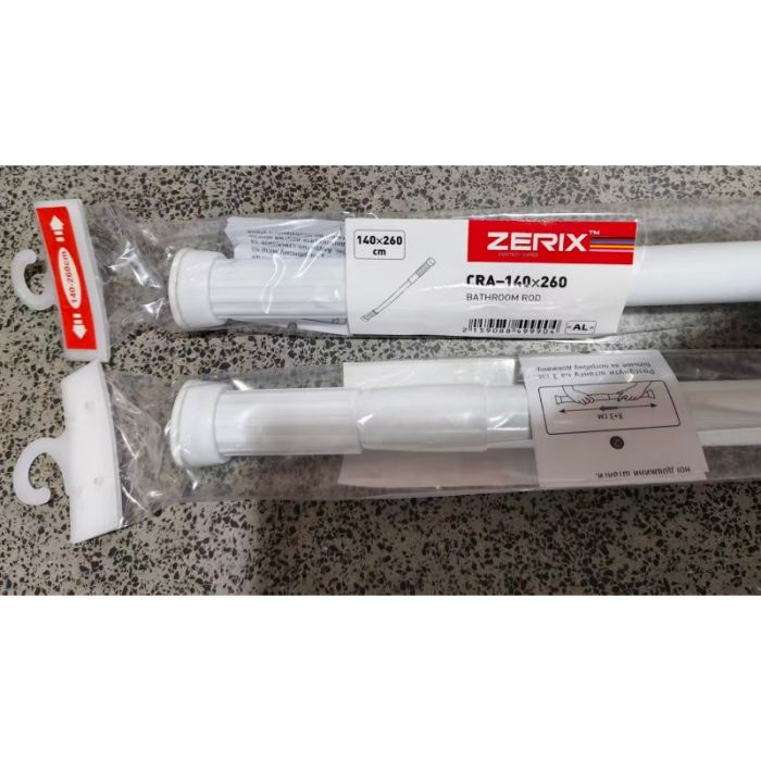 Штанга для шторки телескопічна пряма Zerix CRA-140x260 140cm-260cm (алюміній) (ZX4999)