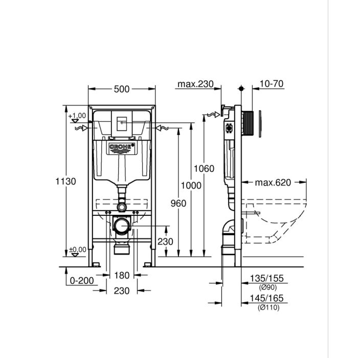 Комплект Grohe Set Унітаз QUADRO-0301-R + Інсталяція Grohe Rapid SL 38772001 (38772001QUADRO0301R)