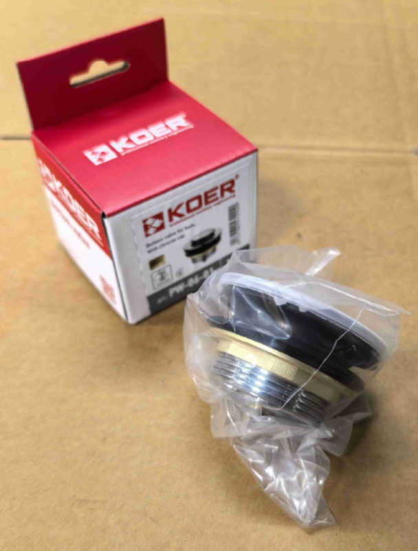 Донний клапан для ванни Koer PW-06-01 1 1/2'' автоматичний СLICK-СLACK (Колір хром) (KR5799)