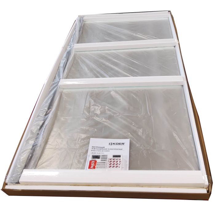 Бічна стінка до кабіни Koer SR SW01-90x200-TR-07 прозоре скло Easy Clean 8мм, графіт (KR5382)