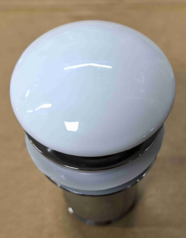 Донний клапан для раковини Koer PW-08-11 1 1/4''  без переливу автоматичний СLICK-СLACK (Біла керам.накл) (KR5788)