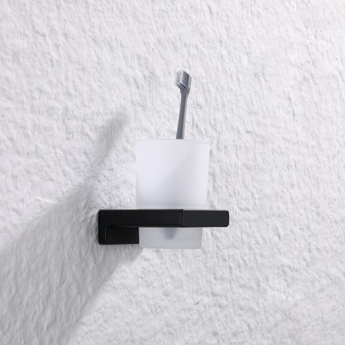 Стакан одинарний настінний Koer AS-0103-05 (скло) колір чорний (KR6162)