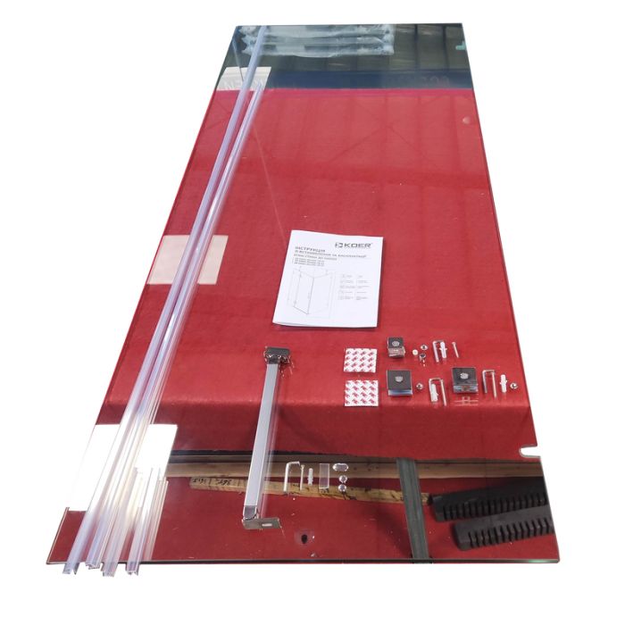 Бічна стінка до кабіни Koer SR SW04-80x200-TR-01 прозоре скло Easy Clean 10мм, хром (KR5389)